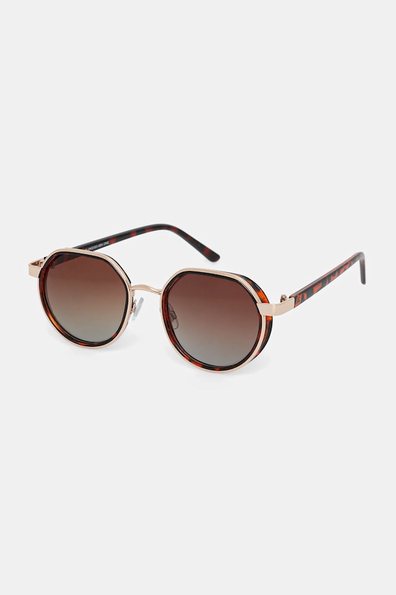Okulary przeciwsłoneczne okrągłe damskie RS26-OKD303 brązowy RS26