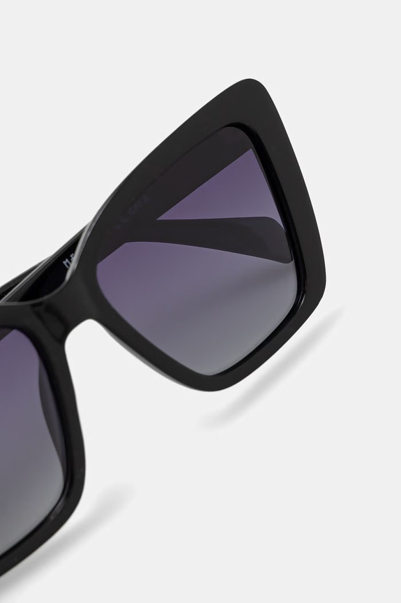 Okulary przeciwsłoneczne kocie oczy damskie czarny RS26-OKD905