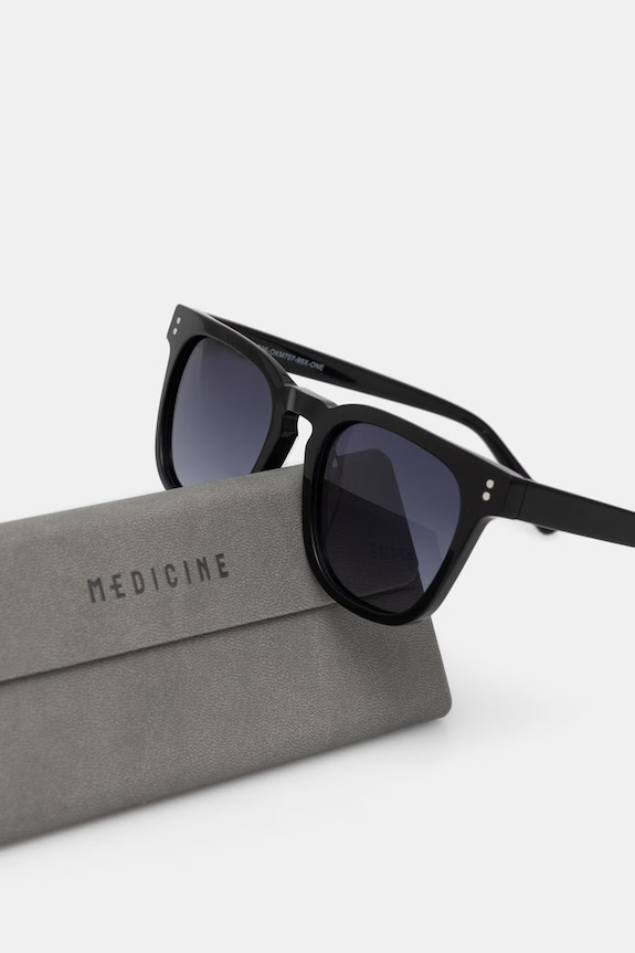 Akcesoria Okulary przeciwsłoneczne męskie z acetatem RS26-OKM707 czarny