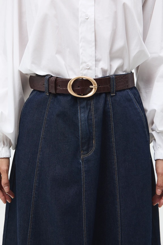 Opasok z ekokože s textúrou hnedá RS26-PAD300