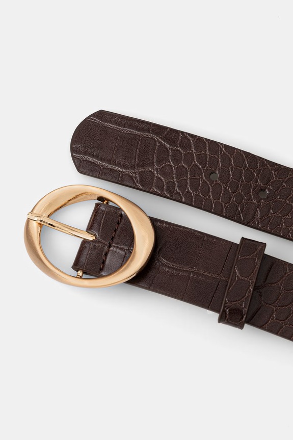 Doplnky Opasok z ekokože s textúrou RS26-PAD300 hnedá