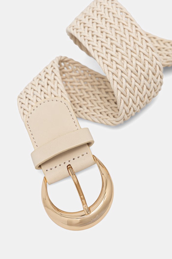 Pasek pleciony damski RS26-PAD700 beżowy RS26