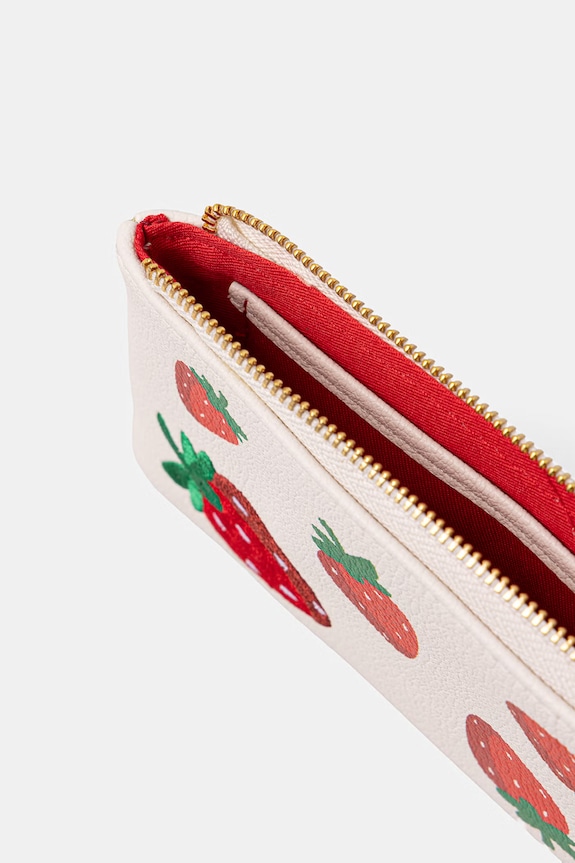 Peňaženka z imitácie kože s motívom ovocia béžová RS26-PFDA00