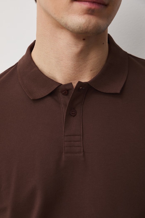 Polo męskie RS26-POM050 brązowy