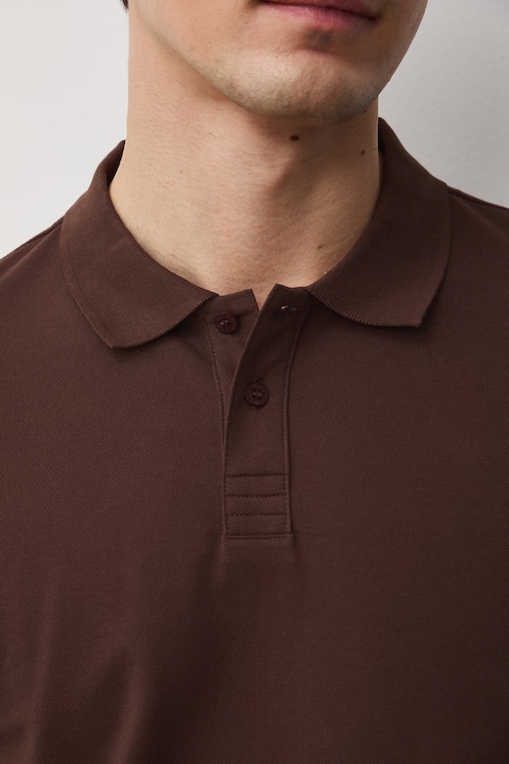 Polo męskie RS26-POM050 brązowy