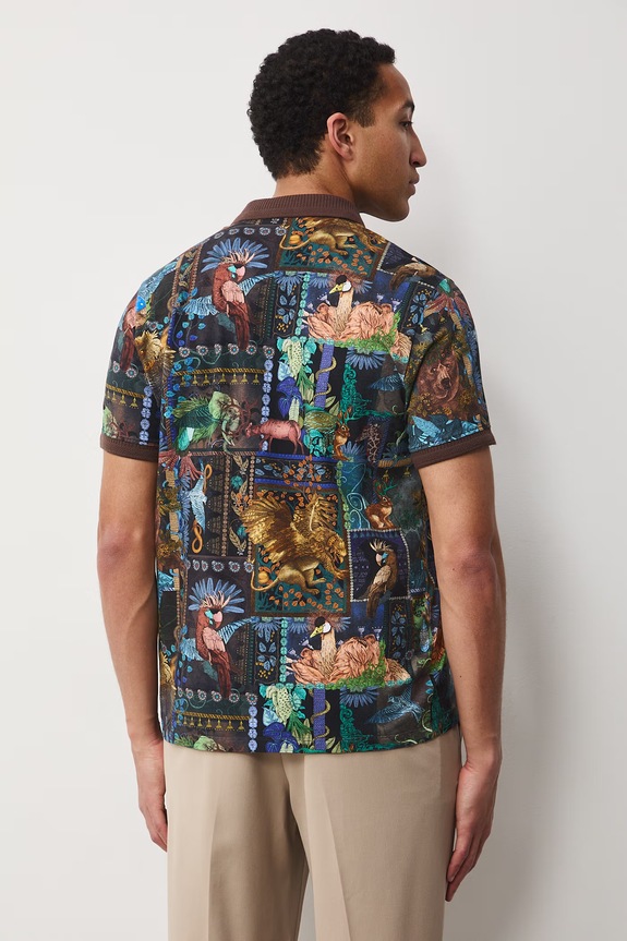 Medicine polo męskie bawełniane z elastanem multicolor RS26-POM600