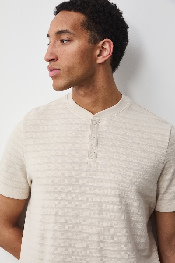 Polo męskie z bawełną beżowy RS26-POM703