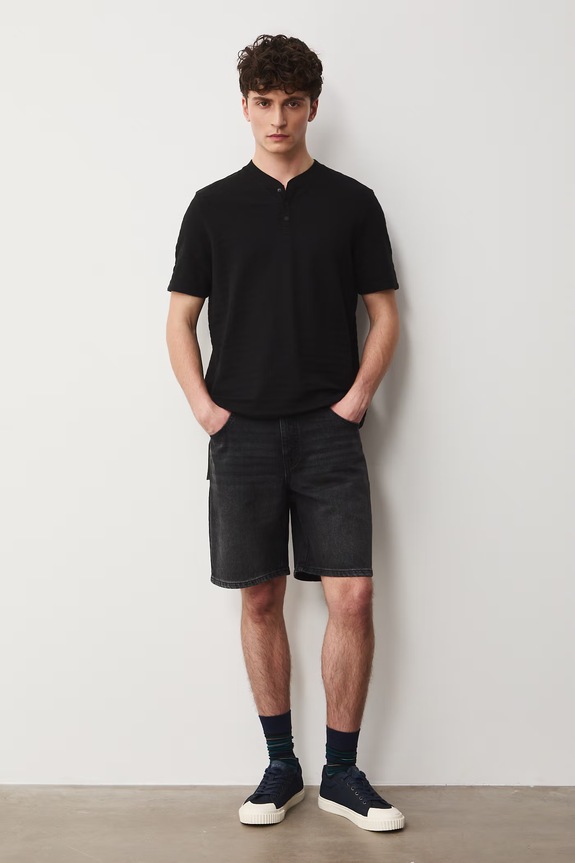 Polo męskie z bawełną RS26-POM703 czarny RS26