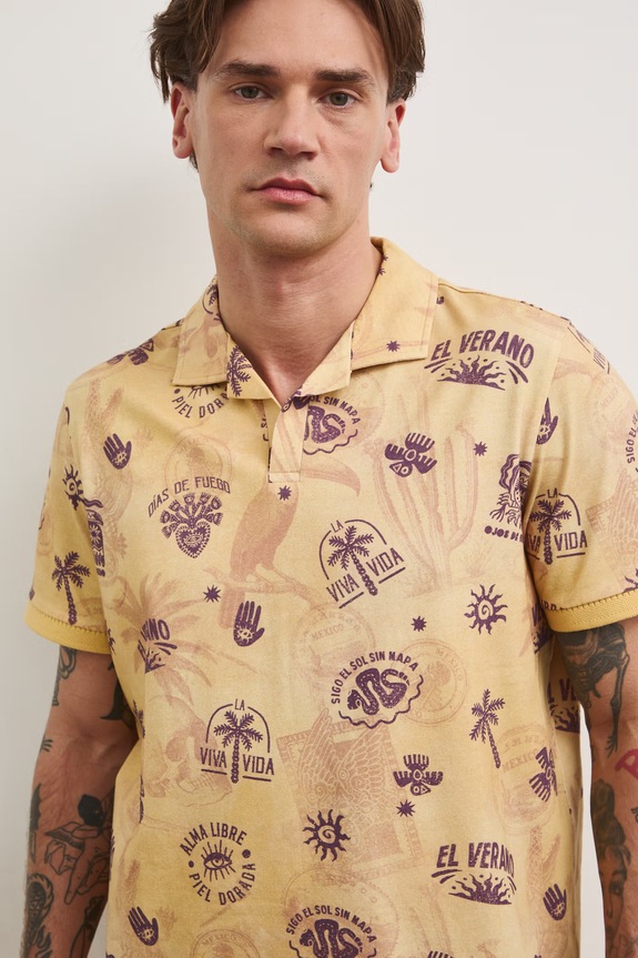 Medicine polo damskie bawełniane z elastanem multicolor RS26-POM804