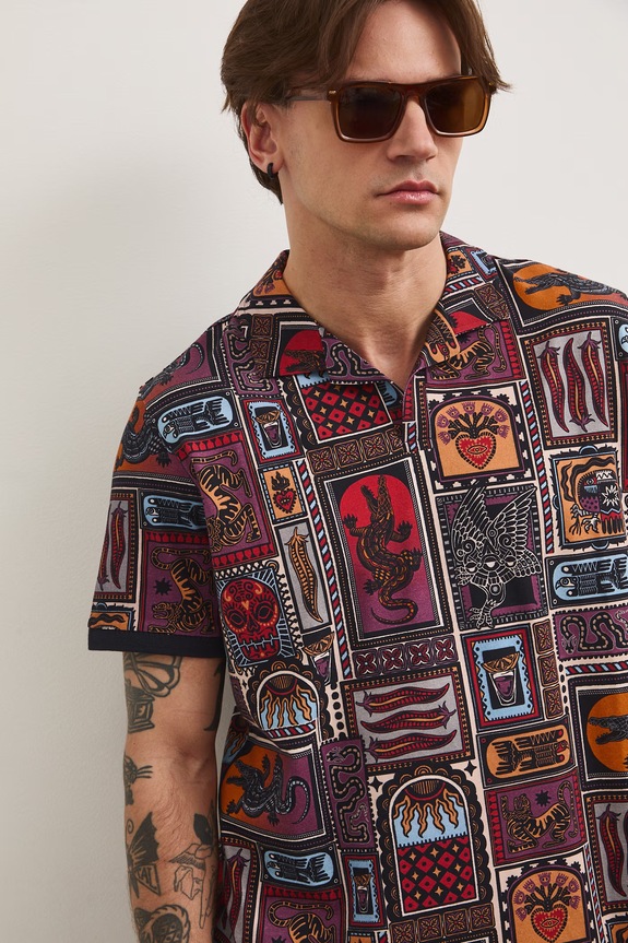 Polo damskie bawełniane z elastanem multicolor RS26-POM804