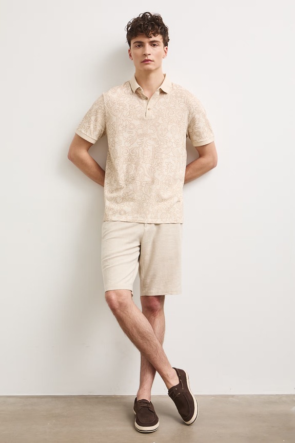 Polo tričko pánske bavlnené béžová RS26-POM900