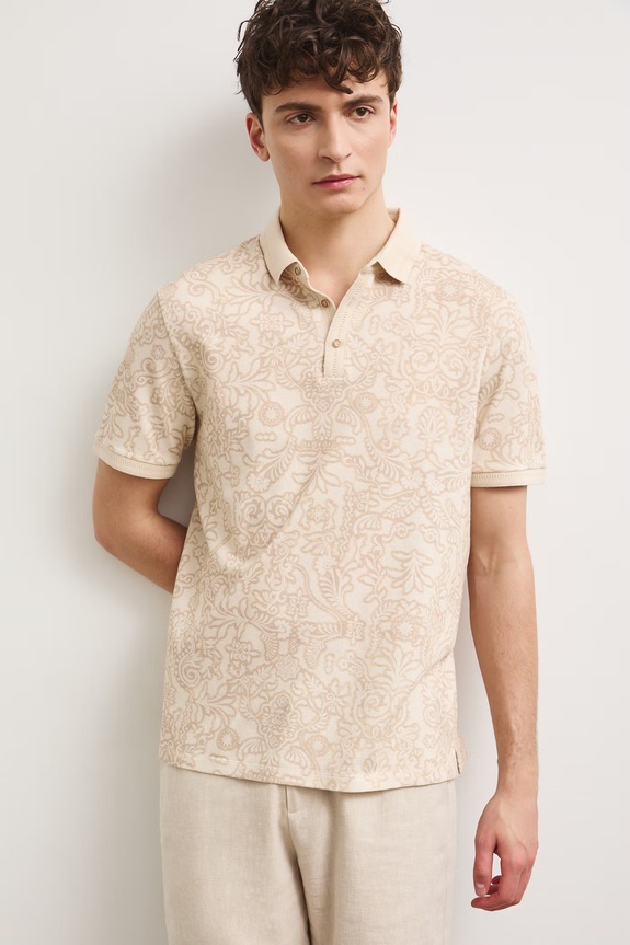 Polo tričko pánske bavlnené RS26-POM900 béžová RS26