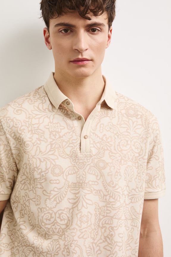 Polo tričko pánske bavlnené béžová RS26-POM900