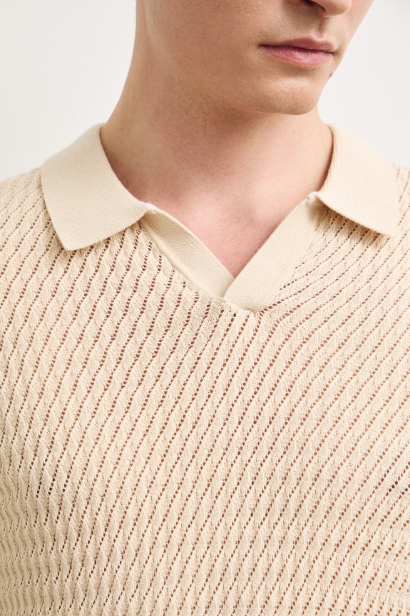 Polo męskie bawełniane RS26-POM902 beżowy