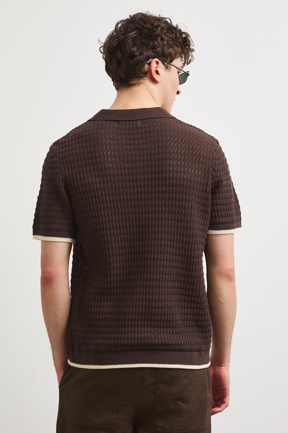 Odzież Polo męskie bawełniane RS26-POM902 brązowy