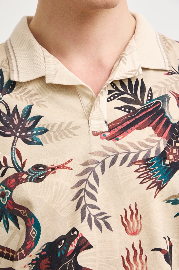 Polo pánské bavlněné s elastanem RS26-POM903 béžová