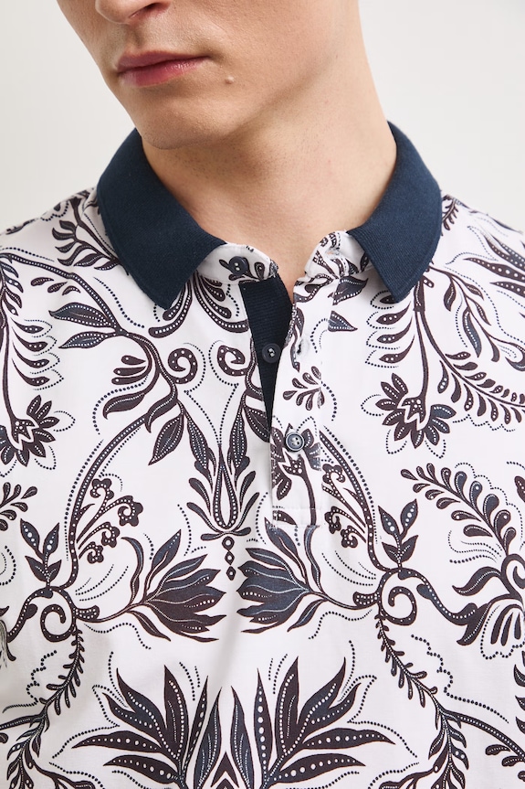 Polo tričko pánske bavlnené s elastanom RS26-POM905 biela