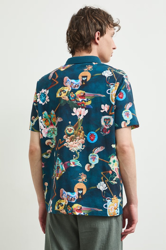 Medicine polo męskie bawełniane z elastanem multicolor RS26-POMA51