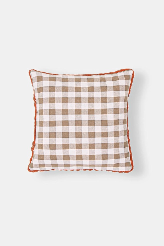 Sypialnia Poszewka dekoracyjna na poduszkę wzorzysta 45 x 45 cm RS26-PSU424 beżowy