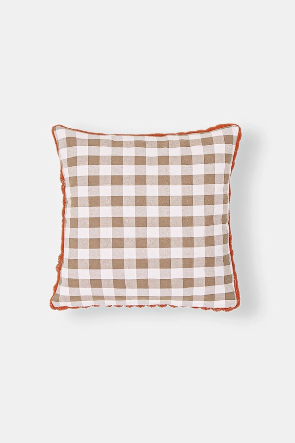 Sypialnia Poszewka dekoracyjna na poduszkę wzorzysta 45 x 45 cm RS26-PSU424 beżowy