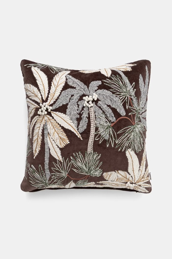Poszewka na poduszkę ozdobna bawełniana 45 x 45 cm brązowy RS26-PSU904