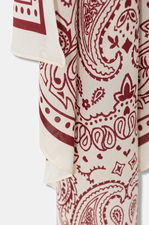 Akcesoria Bandana damska z wiskozy wzorzysta RS26-SAD307 beżowy