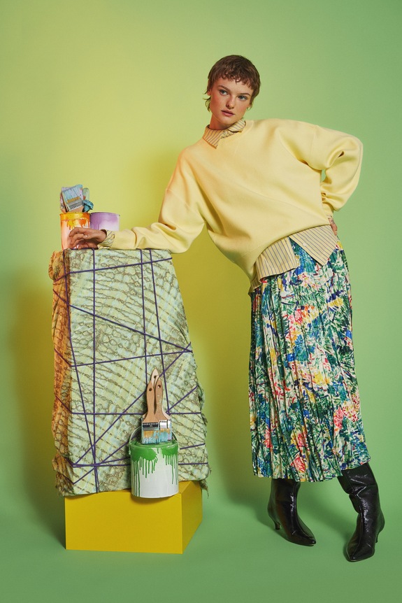 Odzież Spódnica damska maxi z kolekcji Eviva L'arte RS26-SDD250 multicolor