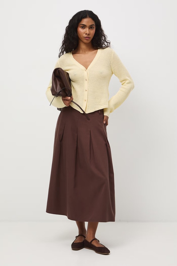 Medicine spódnica z rozcięciami RS26-SDD501 brązowy RS26