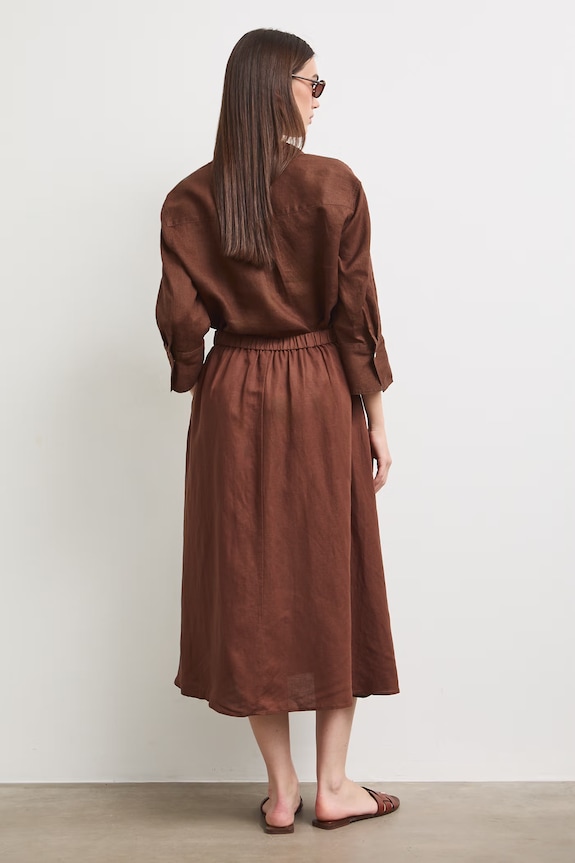 Oblačila Medicine krilo z lanom RS26-SDD901 rjava