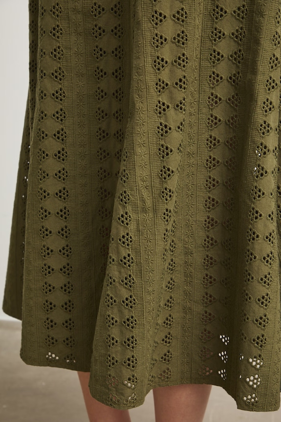 Medicine gonna a trapezio in cotone verde RS26-SDD908