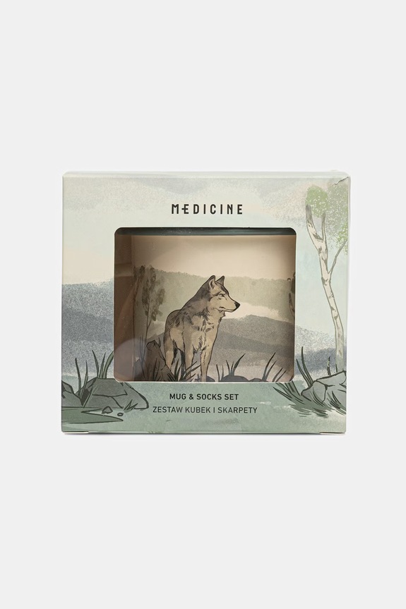 Zestaw prezentowy: kubek i skarpetki z kolekcji Bieszczadzki Park Narodowy x Medicine RS26-SEU852 multicolor