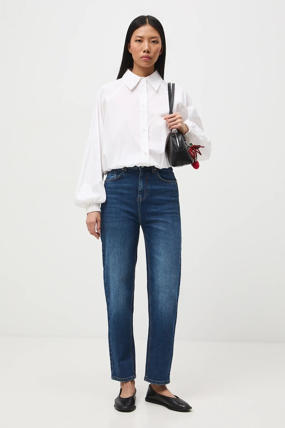 Jeansy mom fit damskie RS26-SJD030 niebieski RS26