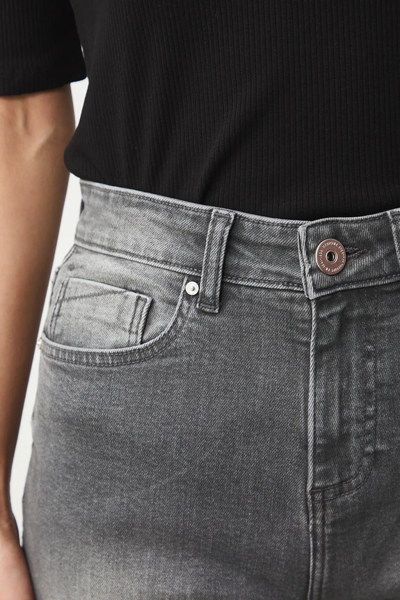 Mom džíny dámské šedá RS26-SJD031