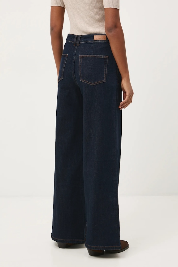 Oblečení Džíny dámské wide leg, hladký povrch RS26-SJD200 námořnická modř