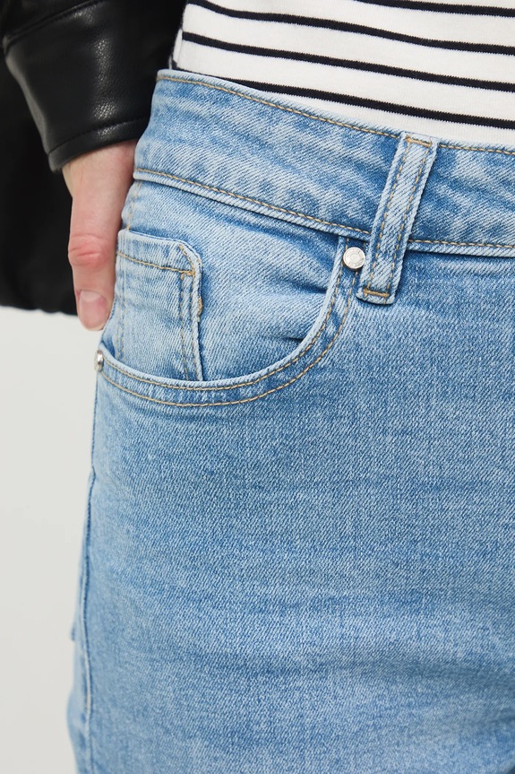Jeansy flare damskie RS26-SJD300 niebieski
