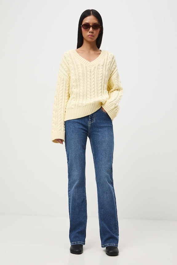 jeansy flare damskie RS26-SJD300 niebieski RS26