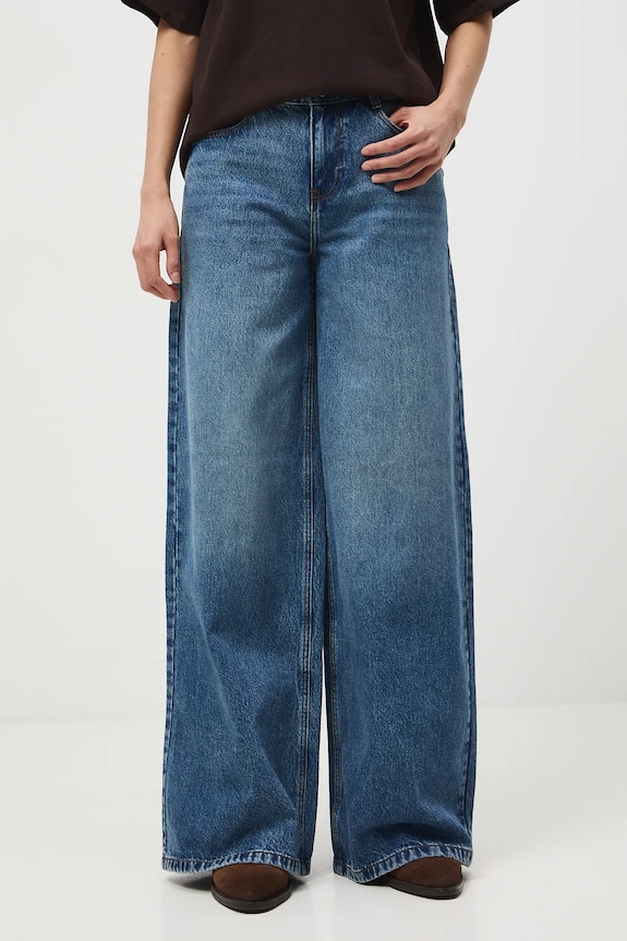 Jeansy wide leg damskie RS26-SJD302 niebieski RS26