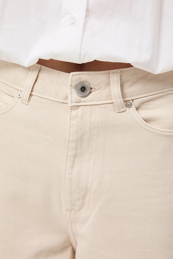 Jeansy mom fit damskie beżowy RS26-SJD304