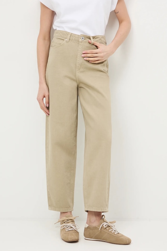 Jeansy mom fit damskie zielony RS26-SJD304