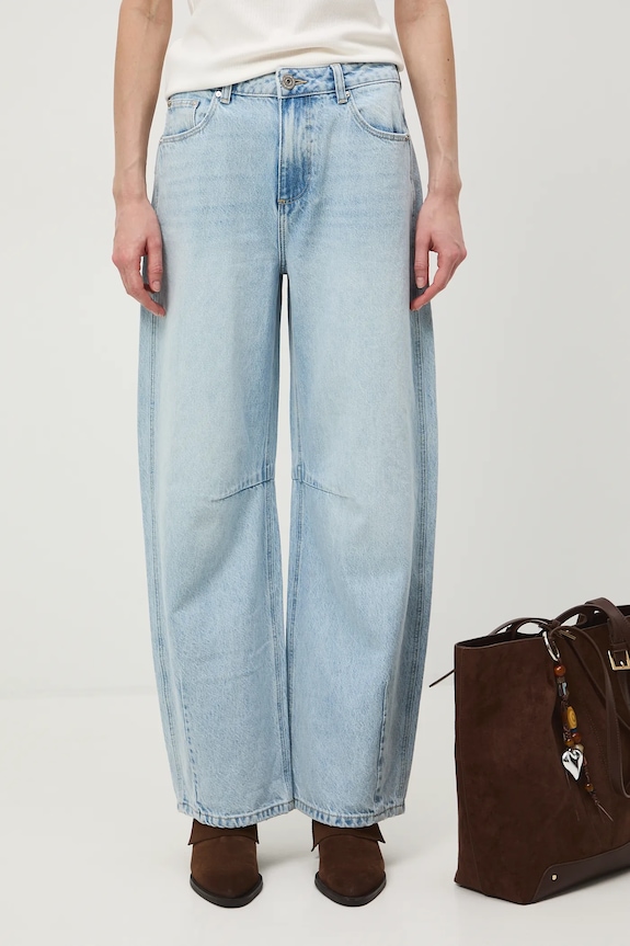 Jeansy slouchy damskie niebieski RS26-SJD305