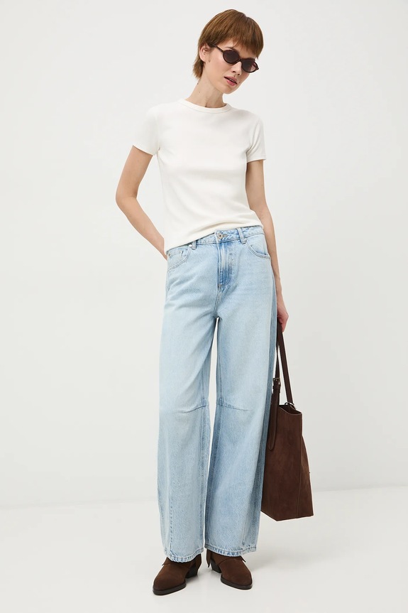 Jeansy slouchy damskie RS26-SJD305 niebieski RS26