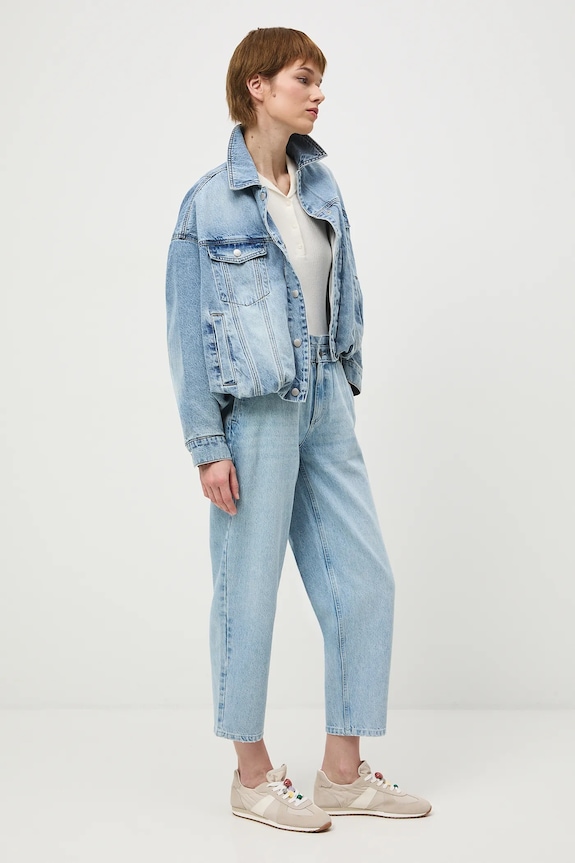 Jeansy slouchy damskie niebieski RS26-SJD307