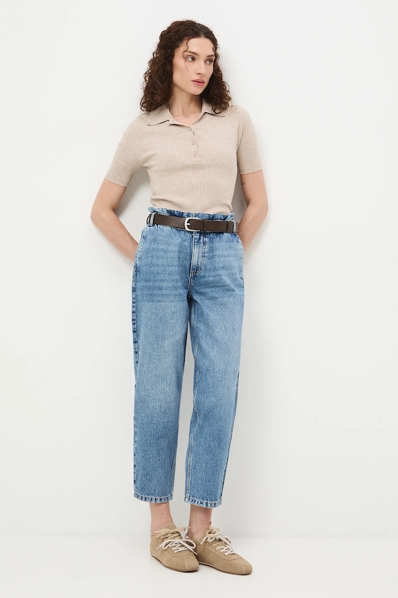 Jeansy slouchy damskie niebieski RS26-SJD307