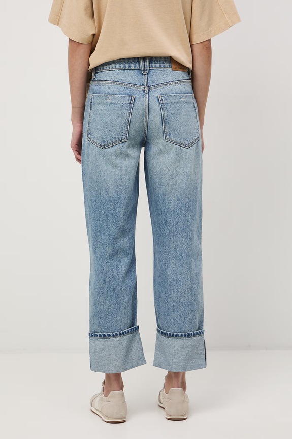 Jeansy straight damskie niebieski RS26-SJD500