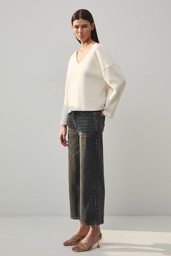 Jeansy straight damskie czarny RS26-SJD501