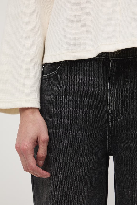 Jeansy straight damskie czarny RS26-SJD501