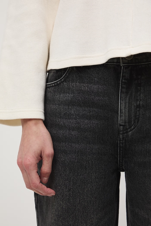 Jeansy straight damskie czarny RS26-SJD501