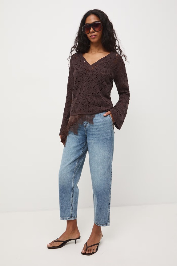 Jeansy carrot damskie niebieski RS26-SJD503