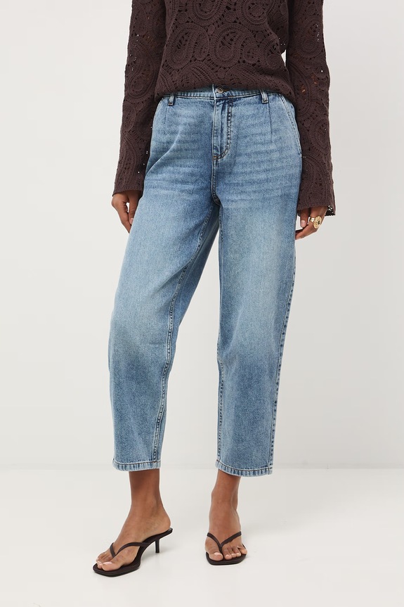 Jeansy carrot damskie RS26-SJD503 niebieski RS26