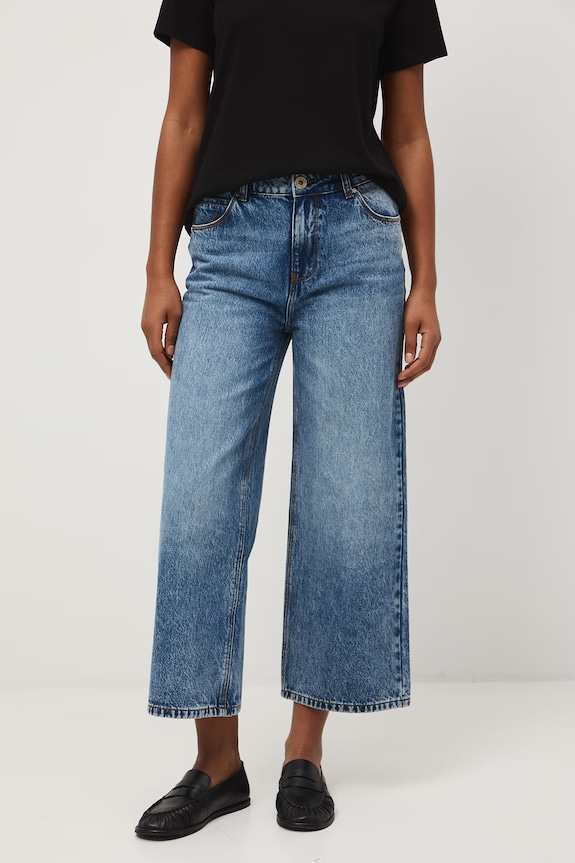 Jeansy straight damskie niebieski RS26-SJD504
